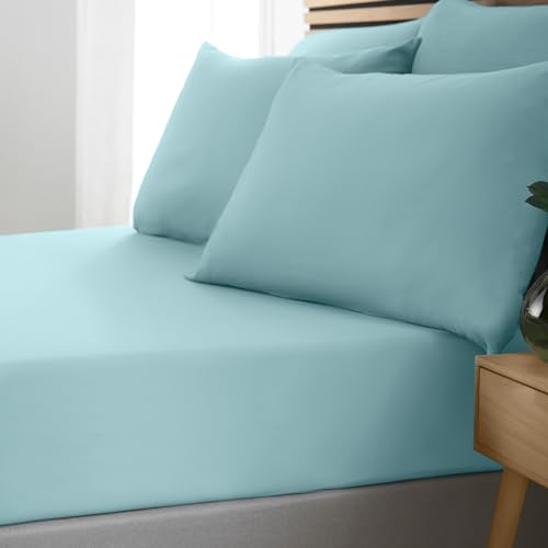 Catherine Lansfield So Soft Easy Iron Lenzuolo con angoli, per letto king size, colore: azzurro chiaro