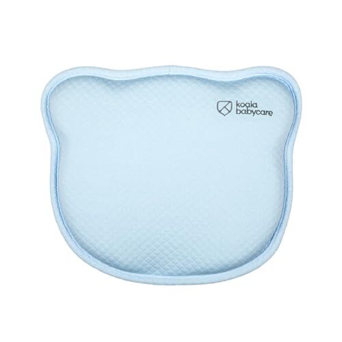 Koala Babycare Cuscino Neonato Plagiocefalia Sfoderabile (con due Federe) per aiutare a prevenire e trattare la Testa Piatta in Memory Foam Blu Design Registrato KBC®