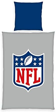 Herding Set di Biancheria da Letto NFL, Federa 80 x 80 cm, Copripiumino 135 x 200 cm, Con Cerniera Scorrevole di Qualità, Cotone/Renforcé