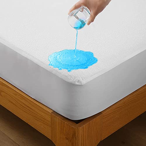 Bedecor Set 2 Coprimaterasso Impermeabile Singolo, e Top Proteggi Materasso 90x200, Traspirante Copri Materasso Impermeabile Letto Singolo, Angoli Super Elastici Fino a 30 cm