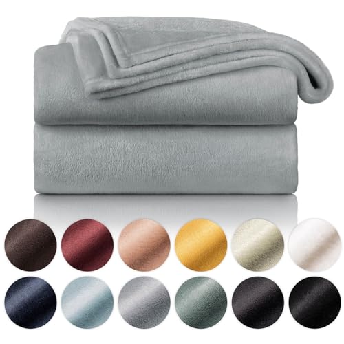 Blumtal Coperta Matrimoniale Coperta Pile Plaid Divano Super Morbida Coperta Plaid Matrimoniale di Alta Qualità Certificata OKEO-Tex 270 x 230cm Grigio