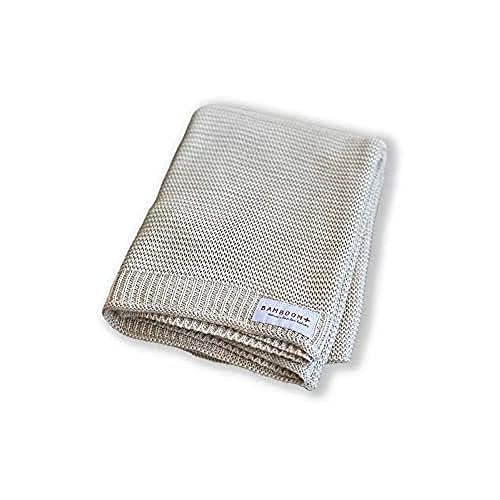 BamBoom Coperta a maglia, 75 x 100 cm, colore: grigio caldo, unisex,
