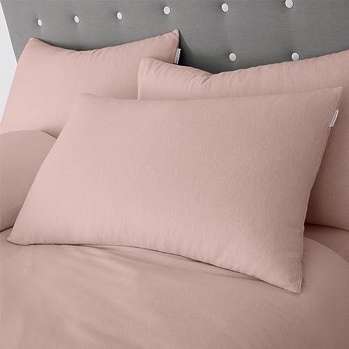 Catherine Lansfield Coppia di federe standard in cotone spazzolato rosa