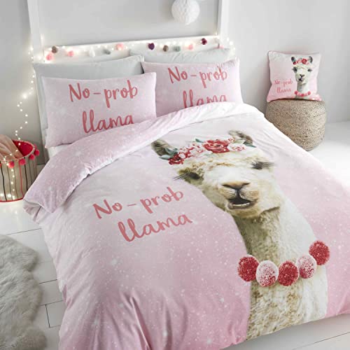 Catherine Lansfield Bedding No Problama Set copripiumino king size, con federe, colore: Rosa