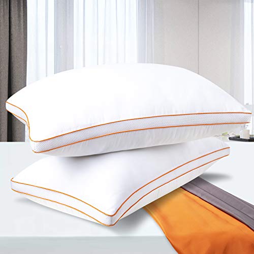 Maxzzz Cuscini antiacaro, confezione da 2 cuscini da hotel, 50 x 75 cm, traspirante, con morbida fibra 3D + fibra di supporto 7D