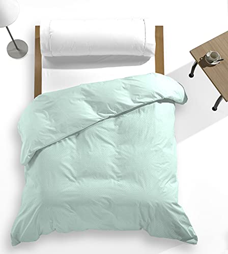 Catotex Copripiumino a spighe stampato + liscio reversibile posteriore per piumino, 50% cotone 50% poliestere, letto 200 cm acqua marina modello Kobe