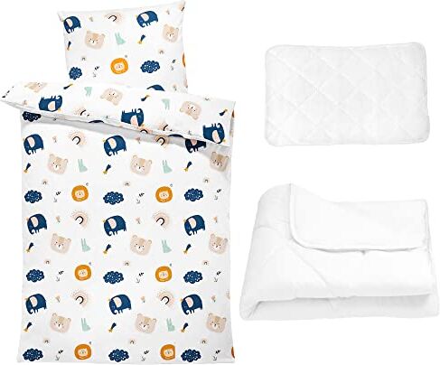 Totsy Baby Copripiumino per bambini 100x135 cm + Biancheria da Letto set di lenzuola per bambini con federa 60 x 40 cm in cotone Motivo arcobaleno