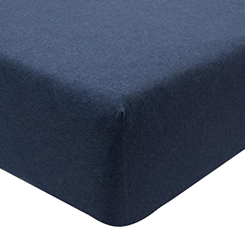 Sleepdown Lenzuola con angoli elasticizzati in 100% cotone, colore blu navy, singolo