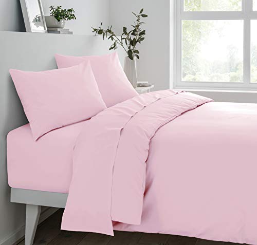 Sleepdown Lenzuolo con Angoli 68 Pick Soft Pink Set Biancheria da Letto, Policotone, Rosa Chiaro, Super King