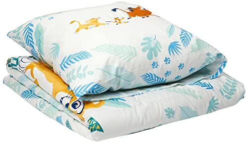 Disney Roi Lion Parure da letto 140 x 200 cm + federa 63 x 63 cm, 100% cotone, colore: Giungla