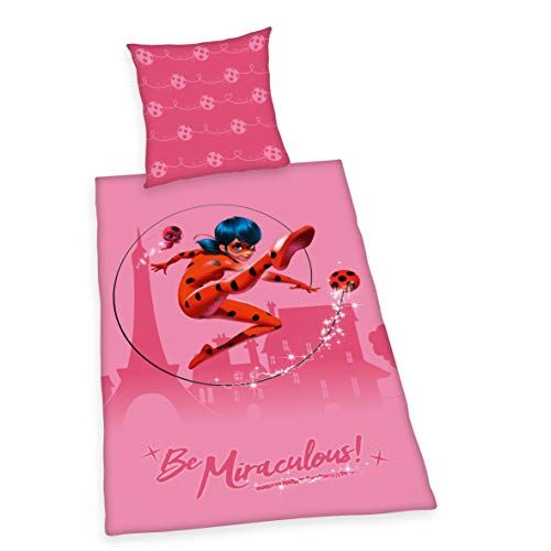 Herding Miraculous Set di Biancheria da Letto, Cotton, Rosa, 70 x 90 cm, 140 x 200 cm