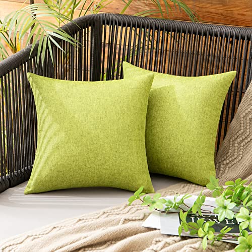 MIULEE Federe Cuscini per Divano Impermeabili all'Aperto Copricuscini per Camera da Letto Balcone Giardino all'Esterno Federe Quadrati in Poliestere Eleganti e Moderni Lavabile 30x30 cm Verde