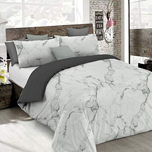 Italian Bed Linen Fashion Copripiumino, Marble, 1 Piazza e Mezza