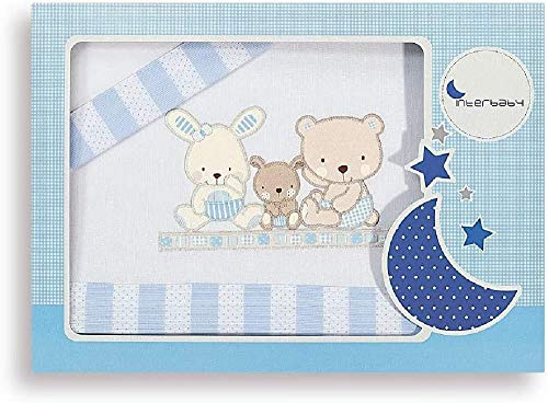 Interbaby Set per culla, modello Love, colore: blu