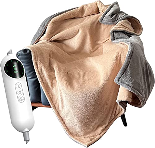 BNEZZ Coperta riscaldata elettrica, coperta a riscaldamento rapido con 10 livelli di calore e spegnimento automatico per 2/8/12 ore, coperta morbida per casa ufficio in camera da letto, lavabile in