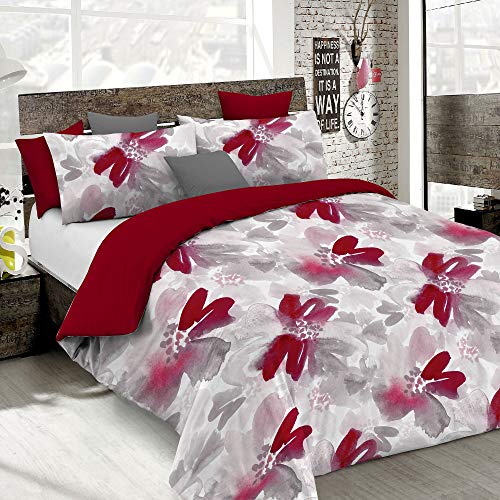 Italian Bed Linen Parure Copripiumino Fashion, Microfibra, Multicolore (Passion), 2 Piazze