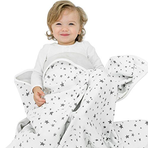 Woolino Toddler coperta 4 stagioni in lana merino coperta 133,3 x 101,6 cm stelle