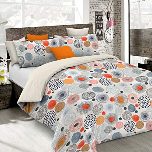 Italian Bed Linen MB HOME ITALY Parure Copripiumino Microfibra, Acquerello, Una piazza e mezza