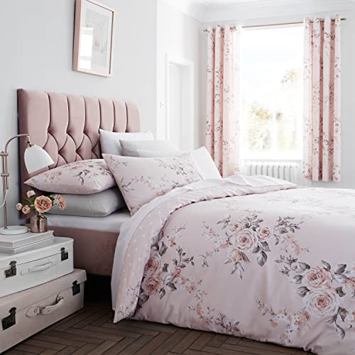 Catherine Lansfield Canterbury Copripiumino, Blush, Set Piumino-Superking