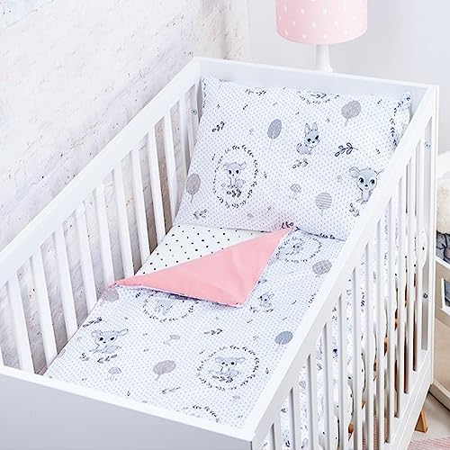 BABYSAFE Baby Safe Copripiumino Lettino Neonato 120 x 90 cm copripiumino culla 100% cotone biologico Certificato OEKO-TEX lenzuola letto singolo bambino set biancheria da letto Cervo Piccolo