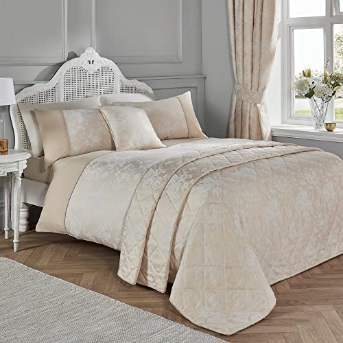 Dreams & Drapes Imelda Set copripiumino jacquard per letto singolo, colore: avorio