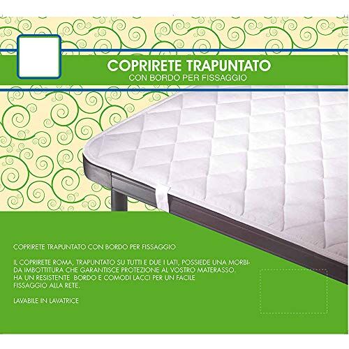 Magie di Casa Coprirete Trapuntato Roma per Letto 1 Piazza e Mezzo, con Bordo per Fissaggio. Misure cm. 120x195 Made in Italy