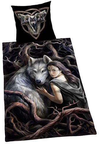 Herding ANNE STOKES Set di Biancheria da Letto Reversibile, Copripiumino 135 x 200 cm, Federa 80 x 80 cm, Cotone/Renforcé