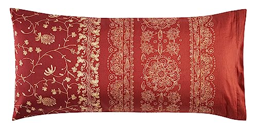 Bassetti Brenta  Federa per cuscino in 100% cotone satinato, 40 x 80 cm, colore: Rosso rubino R1