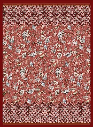 Bassetti Vicenza  Plaid in 100% cotone, colore rosso R1, dimensioni: 180 x 250 cm