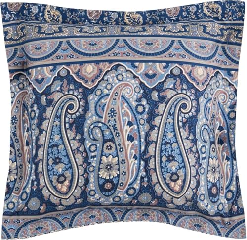 Bassetti Imperia B1  Federa per cuscino in raso makò di colore blu, con chiusura lampo, dimensioni: 65 x 65 cm