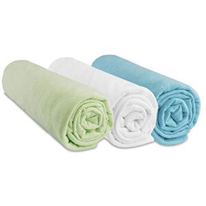 Easy dort Set di 3 lenzuola da 70 x 140 cm, per lettino da bambino, in cotone jersey anice bianco turchese estensibile traspirante sonno sano Oeko-Tex Made in EU Easy dort Set di 3 lenzuola da 70 x 140 cm, per lettino da bambino, in cotone jersey anice bianco turchese estensibile traspirante sonno sano Oeko-Tex Made in EU