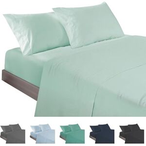ECOMMERC3 Set di lenzuola 3 pezzi per letto da 135 realizzato al 100% in Spain Set di lenzuola con lenzuolo con angoli, sopra e 1 federa per cuscino, colore verde, lenzuolo extra morbido e leggero ECOMMERC3 Set di lenzuola 3 pezzi per letto da 135 realizzato al 100% in Spain Set di lenzuola con lenzuolo con angoli, sopra e 1 federa per cuscino, colore verde, lenzuolo extra morbido e leggero