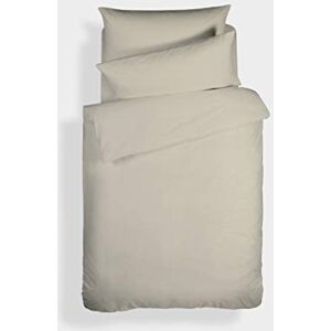 Bianca Plain Dyed Neutral Set copripiumino per letto da 90 cm, 100% cotone percale Bianca Plain Dyed Neutral Set copripiumino per letto da 90 cm, 100% cotone percale