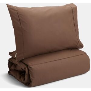 Bianca Plain Dyed Deep Taupe Set copripiumino per letto da 105 cm, 100% cotone percale Bianca Plain Dyed Deep Taupe Set copripiumino per letto da 105 cm, 100% cotone percale