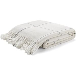 Arus Highlands Collection, coperta con motivo scozzese per letto matrimoniale, 152,4 x 203,2 cm, colore: bianco sporco Arus Highlands Collection, coperta con motivo scozzese per letto matrimoniale, 152,4 x 203,2 cm, colore: bianco sporco