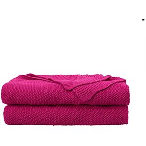 PICCOCASA Coperta in 100% cotone lavorato a maglia, tinta unita, leggera, decorativa, morbida coperta lavorata a maglia, per divano e divano, fucsia, 127 x 152,4 cm PICCOCASA Coperta in 100% cotone lavorato a maglia, tinta unita, leggera, decorativa, morbida coperta lavorata a maglia, per divano e divano, fucsia, 127 x 152,4 cm