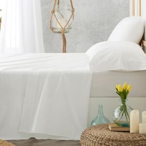 Blanco cotone gruppo di fogli 100% letto singolo Lisas 105x190 cm a 105x200 cm, bianco Blanco cotone gruppo di fogli 100% letto singolo Lisas 105x190 cm a 105x200 cm, bianco