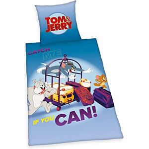 Herding Set di Biancheria da Letto Tom & Jerry, Federa 80 x 80 cm, Copripiumino 135 x 200 cm, Con Bottoni, 100% Cotone/Lino Herding Set di Biancheria da Letto Tom & Jerry, Federa 80 x 80 cm, Copripiumino 135 x 200 cm, Con Bottoni, 100% Cotone/Lino