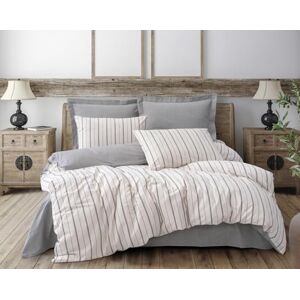 Nuit Des Rêves Set di copertine doppie (200 x 200 cm), grigio e bianco, 50% cotone, 50% poliestere, lavabile in lavatrice, 145 thread Count, Button & Envelope Closure Elegante e confortevole Bedding Nuit Des Rêves Set di copertine doppie (200 x 200 cm), grigio e bianco, 50% cotone, 50% poliestere, lavabile in lavatrice, 145 thread Count, Button & Envelope Closure Elegante e confortevole Bedding