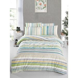 Nuit Des Rêves Ranforce King Set di copertine trapuntate, 200 x 220 cm, 100% cotone, 145 thread Count, lavabile in lavatrice, Envelope & Button Closure, bianco/verde/grigio/giallo Nuit Des Rêves Ranforce King Set di copertine trapuntate, 200 x 220 cm, 100% cotone, 145 thread Count, lavabile in lavatrice, Envelope & Button Closure, bianco/verde/grigio/giallo