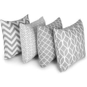 Penguin Home Set di 4 federe per cuscini 45 cm x 45 cm Federe per cuscini quadrati double face 100% cotone e federe con cerniera invisibile per soggiorno, camera da letto, 18x18 pollici (Grigio) Penguin Home Set di 4 federe per cuscini 45 cm x 45 cm Federe per cuscini quadrati double face 100% cotone e federe con cerniera invisibile per soggiorno, camera da letto, 18x18 pollici (Grigio)