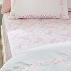 Lenzuola su misura super king Bow di Catherine Lansfield - Bianco/Rosa - 185x200cm Lenzuola su misura super king Bow di Catherine Lansfield - Bianco/Rosa - 185x200cm