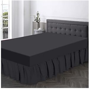 GC GAVENO CAVAILIA Fogli della Gamma di Diamanti Policotone con Volant per Letto Singolo, gonne e mantovane Elasticizzate, Traspirante, Tinta Unita, Carbone, King Valance Lenzuolo GC GAVENO CAVAILIA Fogli della Gamma di Diamanti Policotone con Volant per Letto Singolo, gonne e mantovane Elasticizzate, Traspirante, Tinta Unita, Carbone, King Valance Lenzuolo