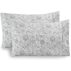 Elegant Comfort Set di 2 federe con motivo stampato, qualità egiziana, 1500 fili, design classico senza tempo, tessuto morbido e liscio, resistente alle rughe, federa per letto king size, grigio Elegant Comfort Set di 2 federe con motivo stampato, qualità egiziana, 1500 fili, design classico senza tempo, tessuto morbido e liscio, resistente alle rughe, federa per letto king size, grigio