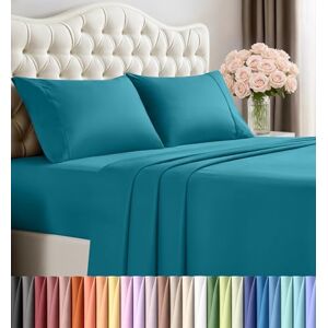 Utopia Bedding Set di lenzuola per letto queen size, in microfibra spazzolata, resistente al restringimento e allo sbiadimento, facile da pulire (queen size, blu denim), 4 pezzi Utopia Bedding Set di lenzuola per letto queen size, in microfibra spazzolata, resistente al restringimento e allo sbiadimento, facile da pulire (queen size, blu denim), 4 pezzi