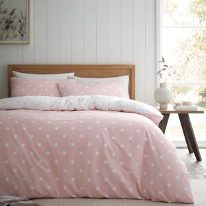 Catherine Lansfield Set copripiumino reversibile con pois spazzolati in cotone, per letto matrimoniale, con federe, colore rosa Catherine Lansfield Set copripiumino reversibile con pois spazzolati in cotone, per letto matrimoniale, con federe, colore rosa