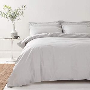 Bianca Set copripiumino singolo in cotone biologico, 200 fili, colore: argento Bianca Set copripiumino singolo in cotone biologico, 200 fili, colore: argento