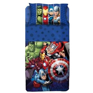 hermet Set Lenzuolo Copriletto Singolo Avengers 100% Cotone, Completo Letto Copriletto, Lenzuolo da Sopra con Ribaltina + Lenzuolo da Sotto con Angoli + Federa hermet Set Lenzuolo Copriletto Singolo Avengers 100% Cotone, Completo Letto Copriletto, Lenzuolo da Sopra con Ribaltina + Lenzuolo da Sotto con Angoli + Federa