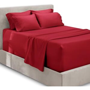 Hearth & Harbor Set di lenzuola per letto queen size con tasca extra profonda, per materassi profondi 45-61 cm, lenzuola con angoli extra profondi, 6 pezzi, per letto queen size, colore: bordeaux Hearth & Harbor Set di lenzuola per letto queen size con tasca extra profonda, per materassi profondi 45-61 cm, lenzuola con angoli extra profondi, 6 pezzi, per letto queen size, colore: bordeaux