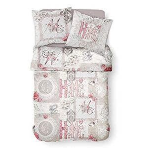 TODAY Enjoy Home Heart-Parure HC3: copripiumino 220 x 240 cm + 2 federe, 100% cotone, (57 fili), bianco, beige, 220 x 240 cm TODAY Enjoy Home Heart-Parure HC3: copripiumino 220 x 240 cm + 2 federe, 100% cotone, (57 fili), bianco, beige, 220 x 240 cm